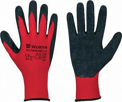 Wurth Multifit Γάντια Εργασίας Latex Κόκκινα No 9