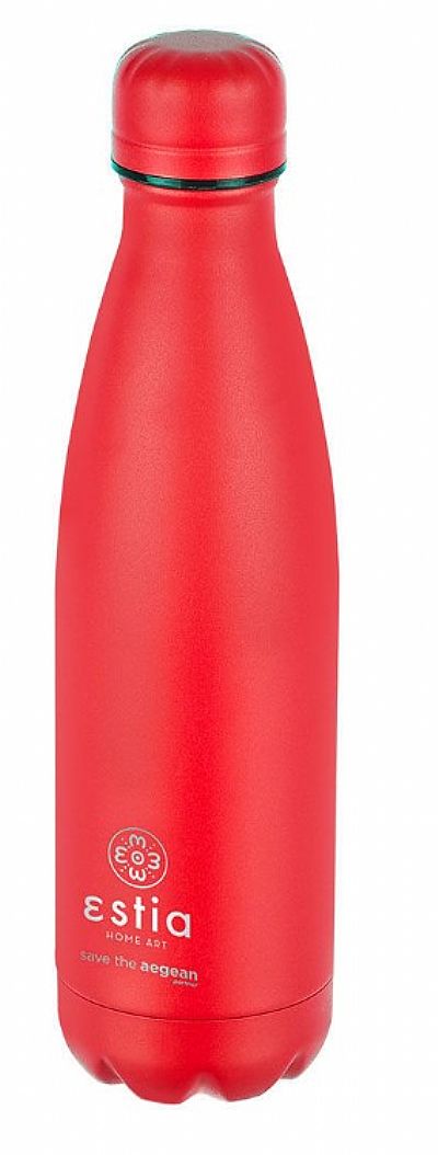Estia Θερμός Flask Lite Save The Aegean 500ml Scarlet Red